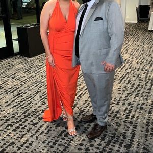 Beautiful orange draped gown